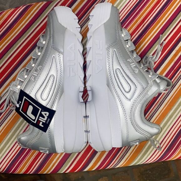 FILA Disruptor 2 Premium metallic low lace up sneakers NWT size 8 - Picture 8 of 10